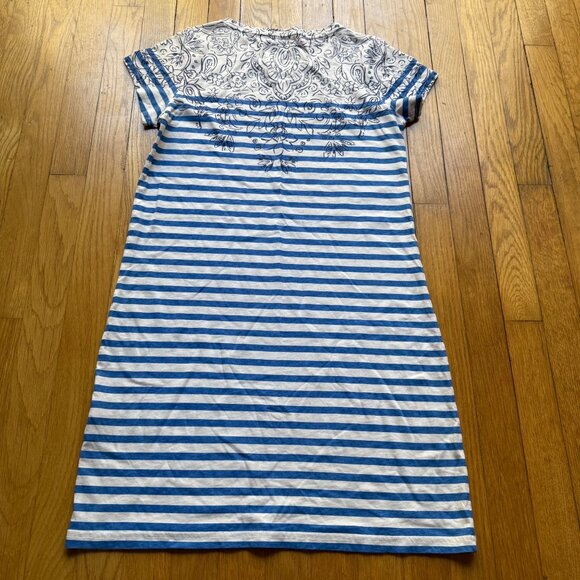Vineyard Vines Size XS Blue & White Striped Scarf Print T-Shirt Mini Dress - Picture 15 of 16
